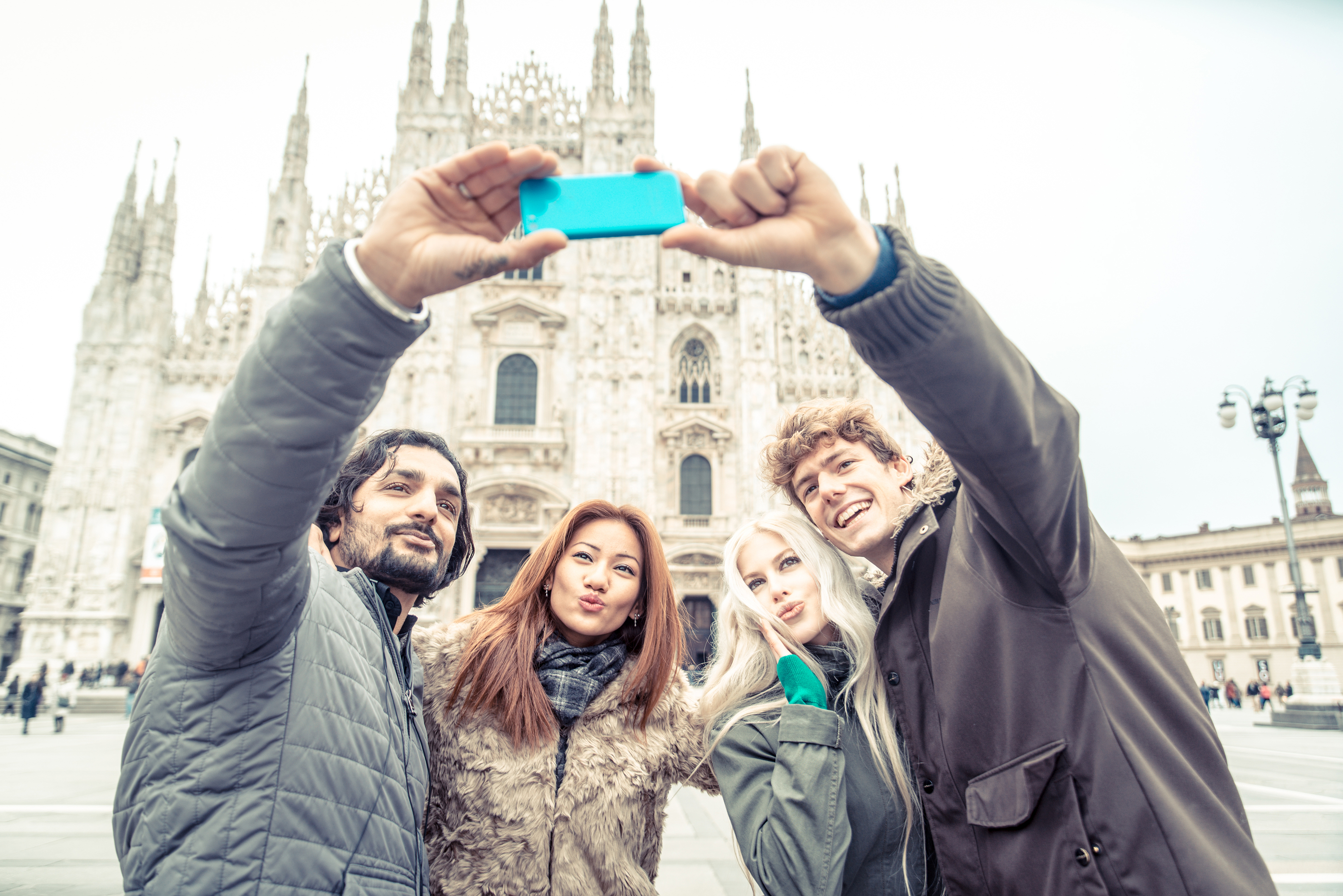 Tourists Taking Selfie
